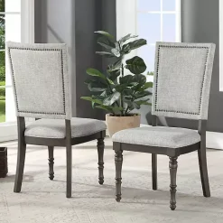 Gray Dawson Upholstered Dining Chairs, Set of 2