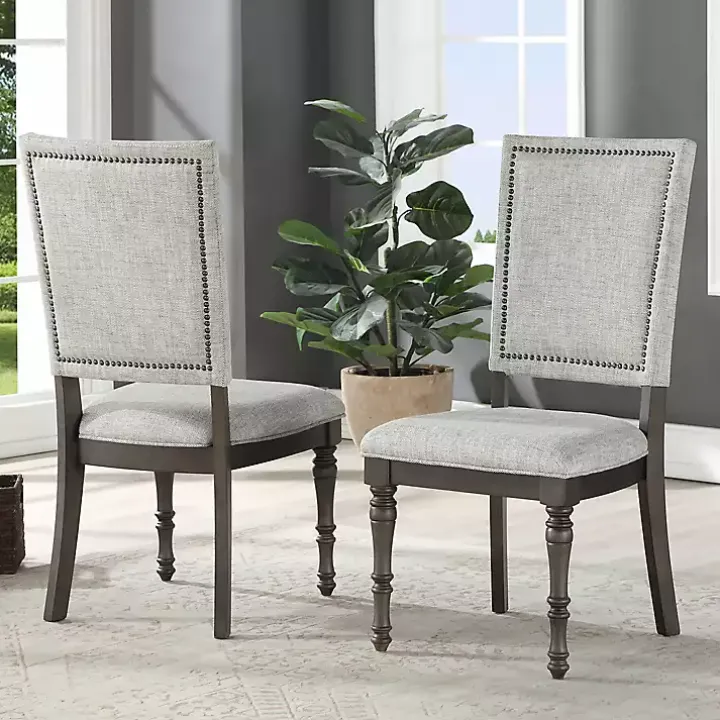 Gray Dawson Upholstered Dining Chairs, Set of 2