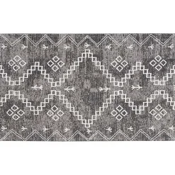 Gray Distressed Geo Markings Accent Rug, 2x3