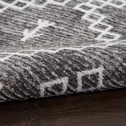 Gray Distressed Geo Markings Accent Rug, 2x3