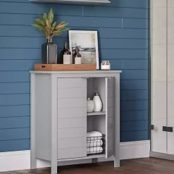 Gray 2-Door Floor Cabinet