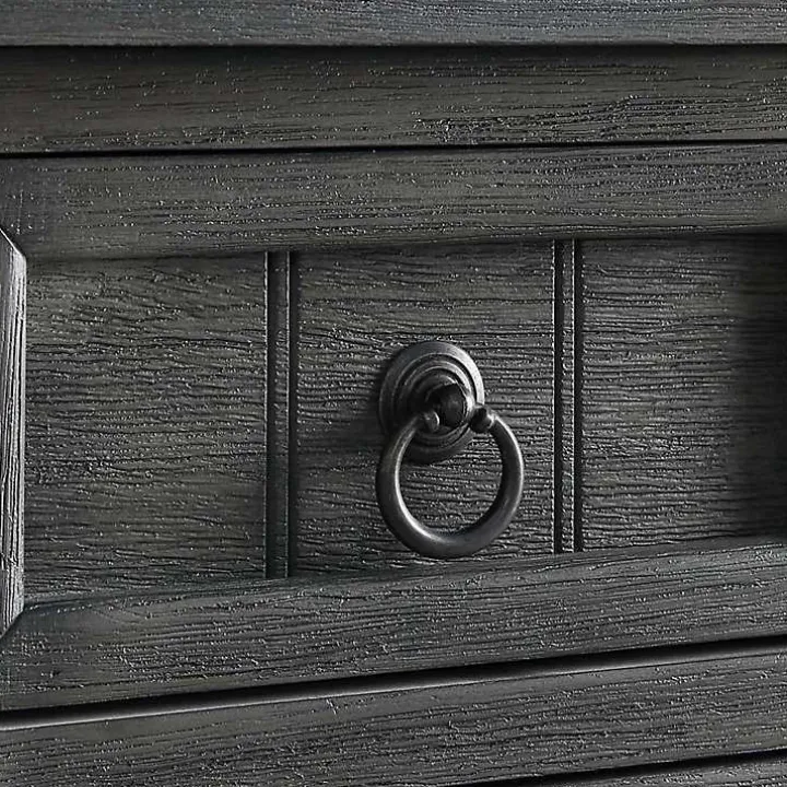 Gray 3-Drawer Turned Legs Accent Table