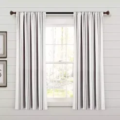 Gray Farmhouse Stripe Curtain Panels, Set of 2