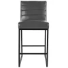 Gray Faux Leather Armless Counter Stool