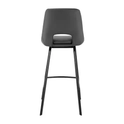 Gray Faux Leather Carise Swivel Counter Stool