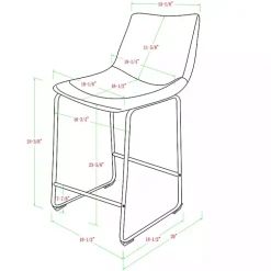 Gray Faux Leather Counter Stools, Set of 2