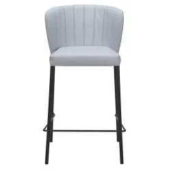 Gray Faux Leather Liddy Counter Stools, Set of 2