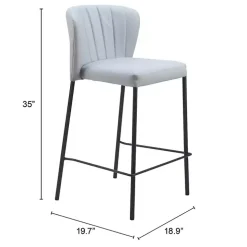 Gray Faux Leather Liddy Counter Stools, Set of 2