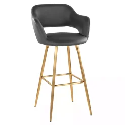 Gray Faux Leather Marge Bar Stools, Set of 2