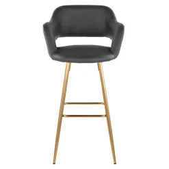 Gray Faux Leather Marge Bar Stools, Set of 2