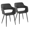 Gray Faux Leather Marge Dining Chairs, Set of 2