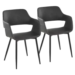 Gray Faux Leather Marge Dining Chairs, Set of 2