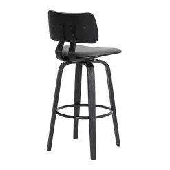 Gray Faux Leather Pico Swivel Counter Stool