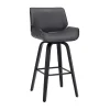 Gray Faux Leather Tyler Swivel Bar Stool