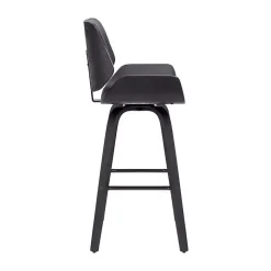 Gray Faux Leather Tyler Swivel Bar Stool