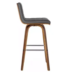 Gray Faux Leather Vienna Swivel Counter Stool