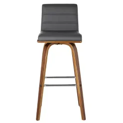 Gray Faux Leather Vienna Swivel Counter Stool