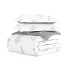Gray Floral Reversible 2-pc. Twin Duvet Cover Set