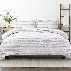 Gray Geometric 3-pc. King Duvet Cover Set