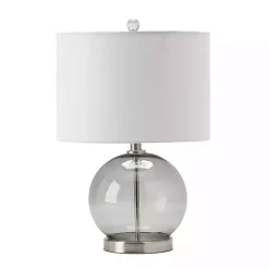 Gray Glass Globe Table Lamp