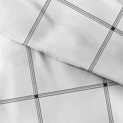 Gray Grid Plaid 3-pc. Micro King Duvet Cover Set