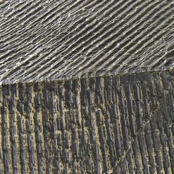 Gray Hand-Stamped Iron Hexagon Accent Table