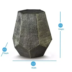 Gray Hand-Stamped Iron Hexagon Accent Table