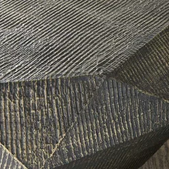 Gray Hand-Stamped Iron Octagonal Coffee Table