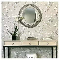 Gray Japanese Blossom Peel & Stick Wallpaper