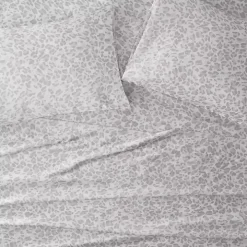 Gray Leopard Print Satin 3-pc. Twin Sheet Set