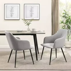 Gray Lily Upholstered Dining Chairs, Set of 2