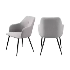 Gray Lily Upholstered Dining Chairs, Set of 2