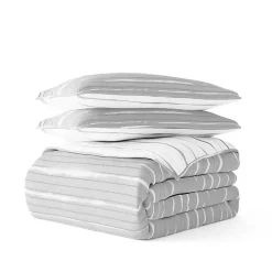 Gray Linear Reversible 2-pc. Twin Quilt Set