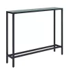Gray Metal Mirrored Top Slim Console Table