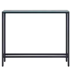 Gray Metal Mirrored Top Slim Console Table