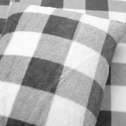 Gray Plaid Faux Fur 3-pc. King Comforter Set