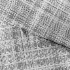 Gray Plaid Polka Dot 2-pc. Twin Duvet Cover Set