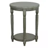 Gray Round Charging Accent Table