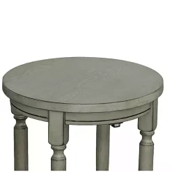 Gray Round Charging Accent Table