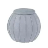 Gray Rounded Oval Storage Ottoman