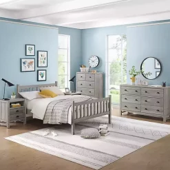 Gray Rustic Spindleback Full Bed Frame