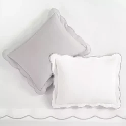 Gray Scallop Edge 3-pc. King Duvet Cover Set