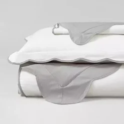 Gray Scallop Edge 3-pc. King Duvet Cover Set