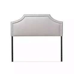 Gray Scalloped Corner Queen Headboard