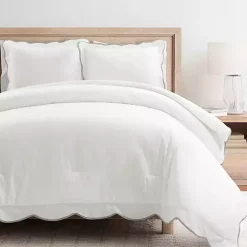 Gray Scalloped Edge 3-pc. Full/Queen Comforter Set