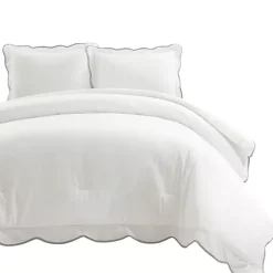 Gray Scalloped Edge 3-pc. King Comforter Set