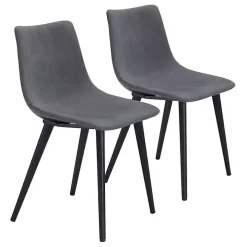 Gray Scooped Daniel Dining Chairs, Set of 2