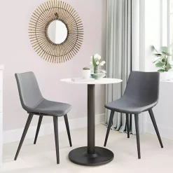 Gray Scooped Daniel Dining Chairs, Set of 2