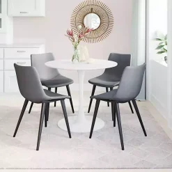 Gray Scooped Daniel Dining Chairs, Set of 2