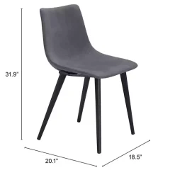 Gray Scooped Daniel Dining Chairs, Set of 2